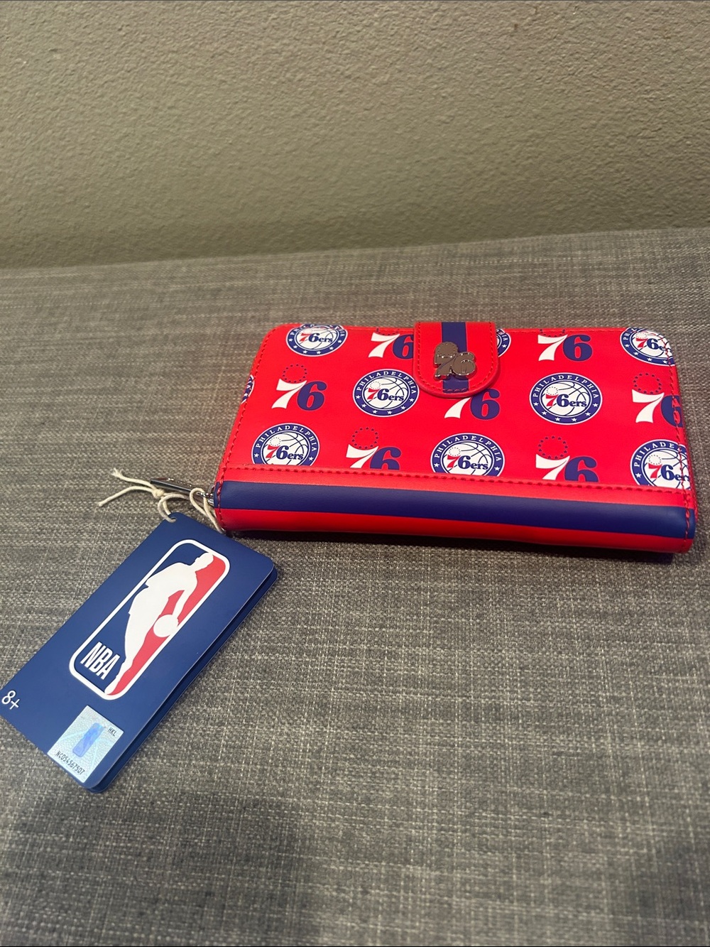 Loungefly Philadelphia 76ers Red & Blue Zip-Around Wallet